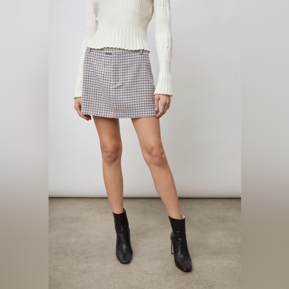 Rails Prim Skirt Lilac Navy Mini Check Womens Size 4